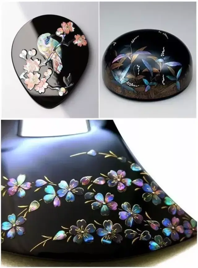 日本现代漆器艺术家山村慎哉(yamamura shinya)创作的螺钿漆器珠宝