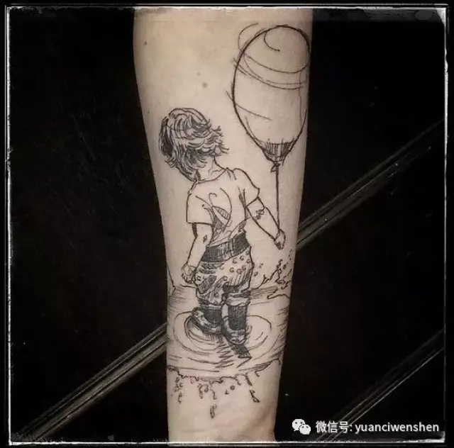纪念失去的童年-简笔画小清新纹身