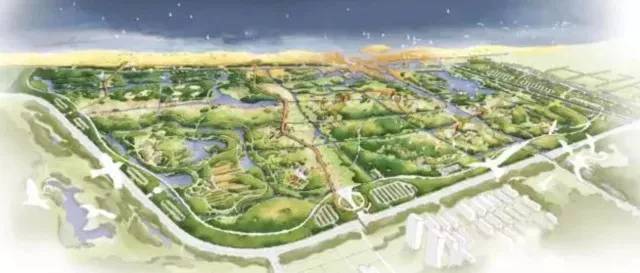 待中央公园建成后,青岛西海岸新区的三座公园将实现"牵手".