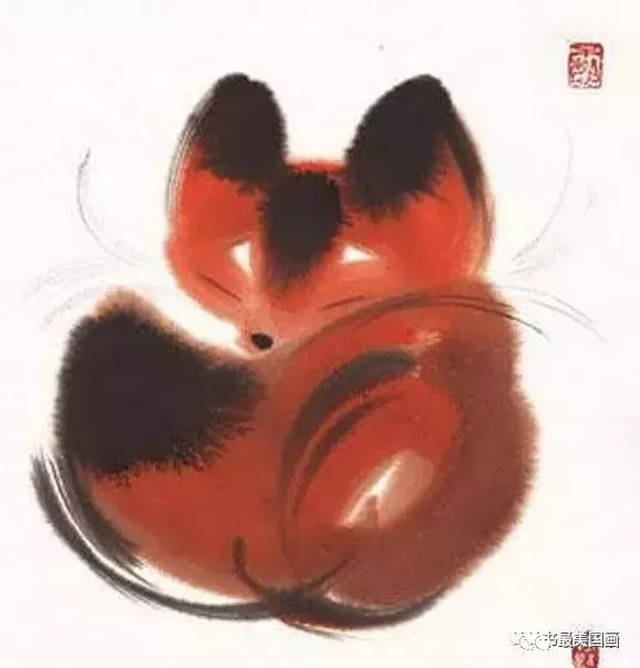 韩美林画的小狐狸,萌化啦!