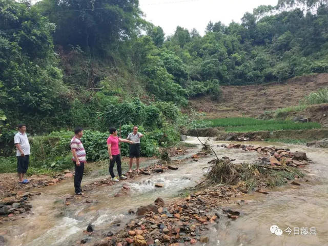 藤县大黎镇特大暴雨,24小时降雨量371毫米,抗洪救灾最前线