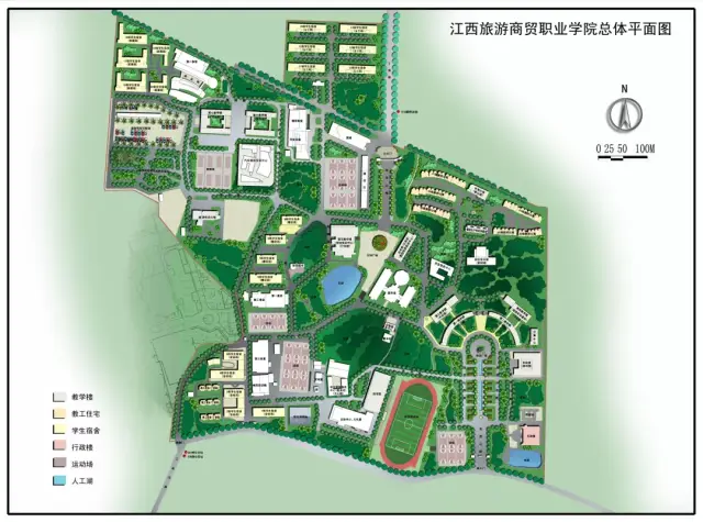 江西旅游商贸职业学院总体平面图 神龙广场区域