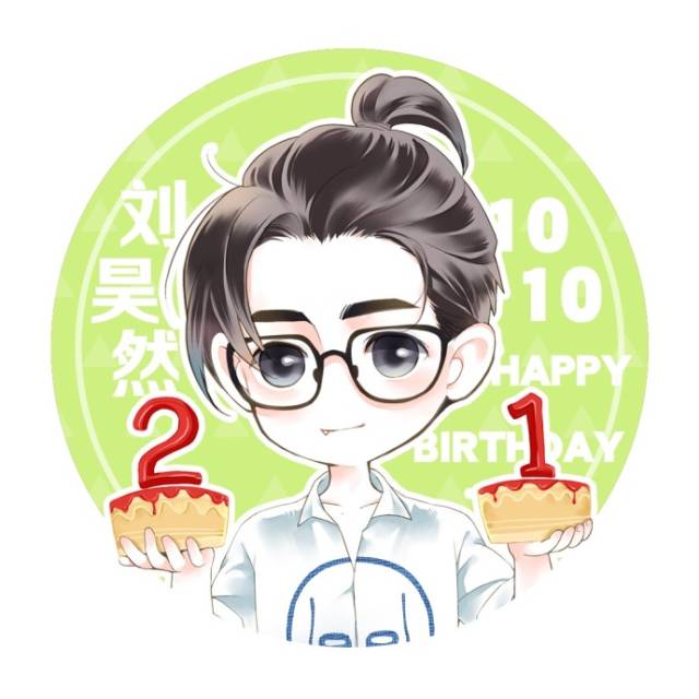 分享出刘昊然q版生日应援头像短发版,长发版各一套~ 生日头像上线完毕