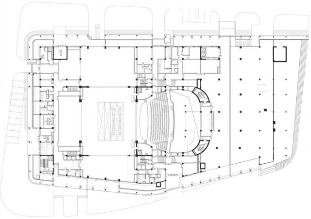 ▼大剧院一层平面图 项目名称: 浙江音乐学院公共场馆群 建筑事务所