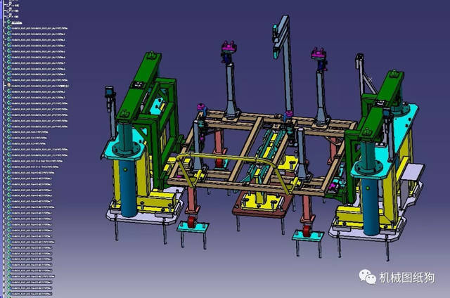 【工程机械】汽车生产线用夹具3d模型图纸 catia设计