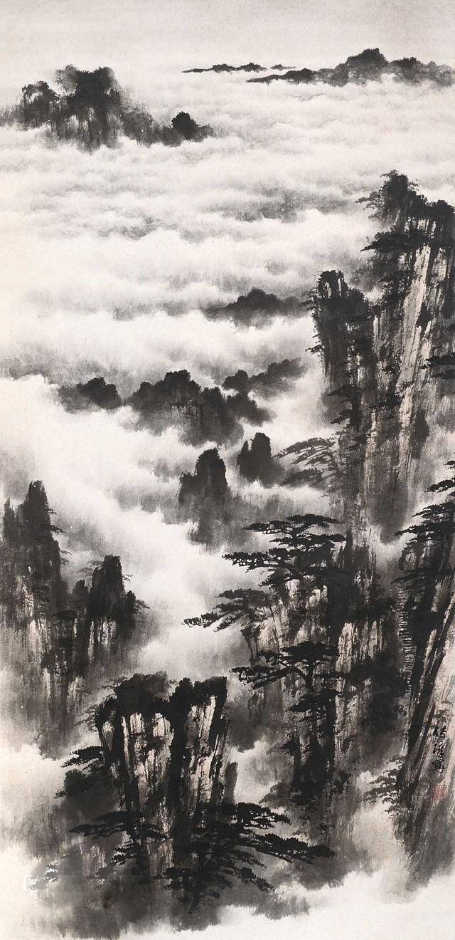 画家郭传璋《 黄山云雾似江流 》