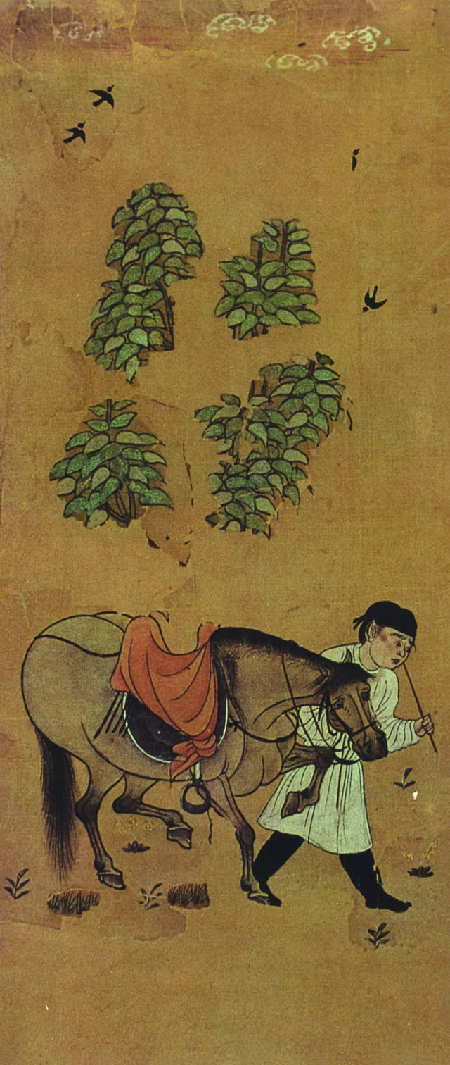 唐 牧马图 绢本35x82.66