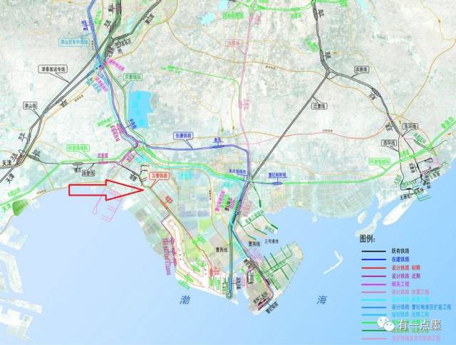 但是从下图《唐山铁路枢纽总布置示意图》中,我们还是可以看到 "汉曹