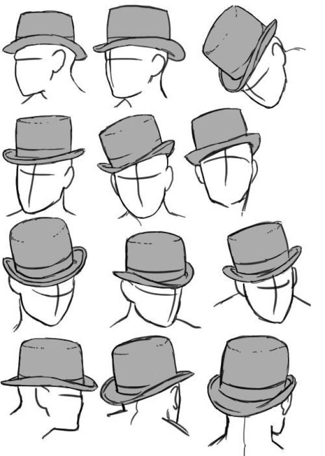绘画参考:各种帽子的画法