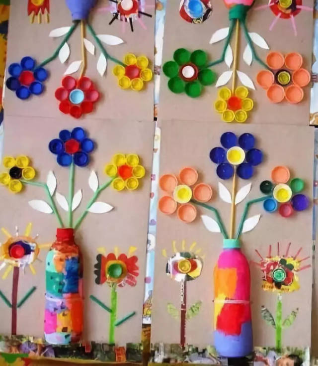 【益智手工】幼儿园旧瓶盖的再次利用,手工,环创,玩教具一网打尽!