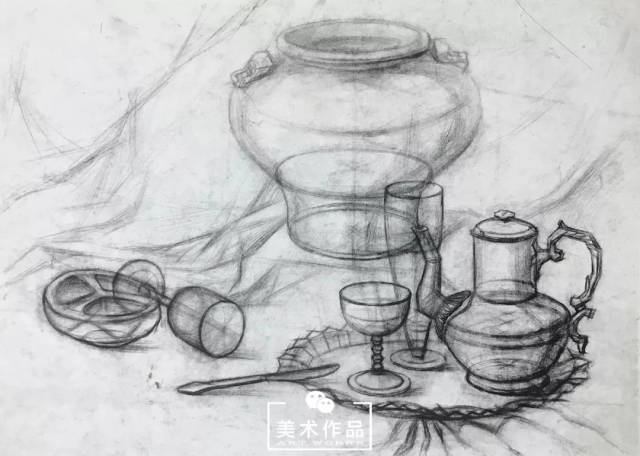 广州美术学院基础部留校作品精选素描静物