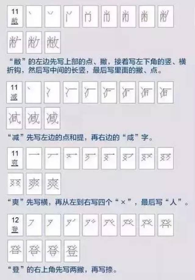 美学书法:这30个字的笔顺,一写就错!赶快来看看