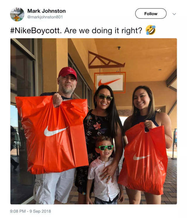 (以上图片来源:twitter) 在回应争议时,nike 品牌北美副总裁吉诺