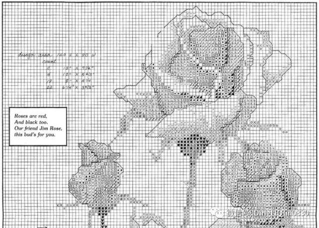 【十字绣图】一组漂亮的玫瑰花十字绣图案集
