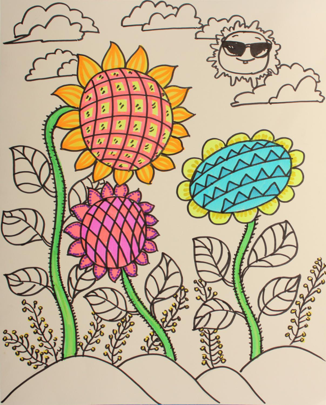 少儿创意美术《快乐的向日葵》,好温暖啊!