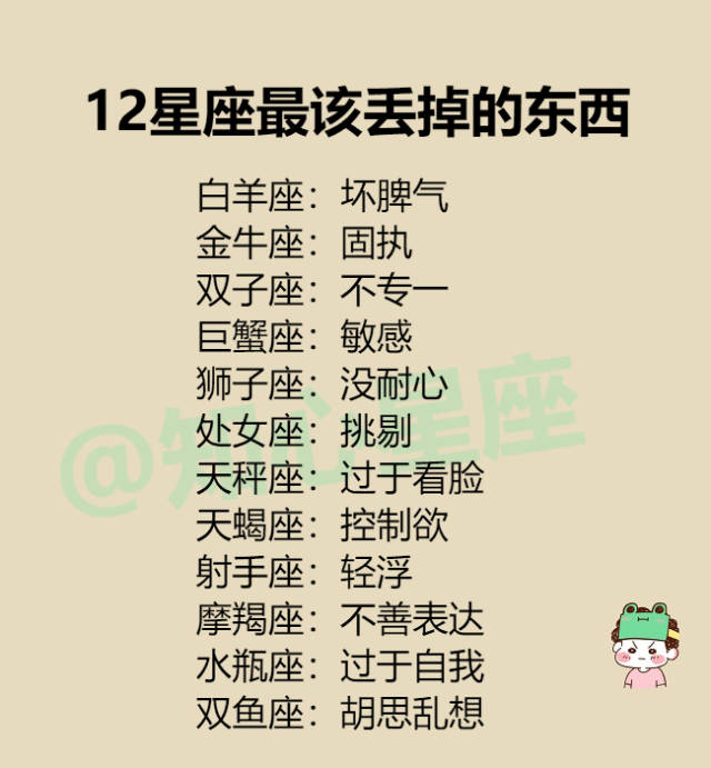 12星座最该丢掉的东西,12星座花心排行