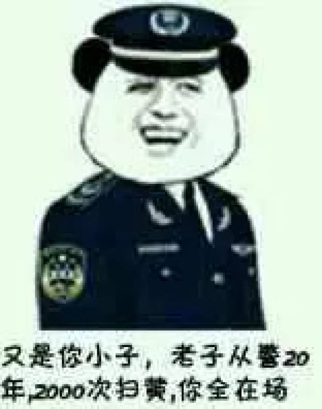 搞笑表情包:又是你小子,五次扫黄你都在场