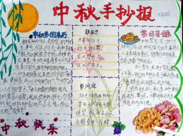 一,中秋节手抄报资料之中秋节来历