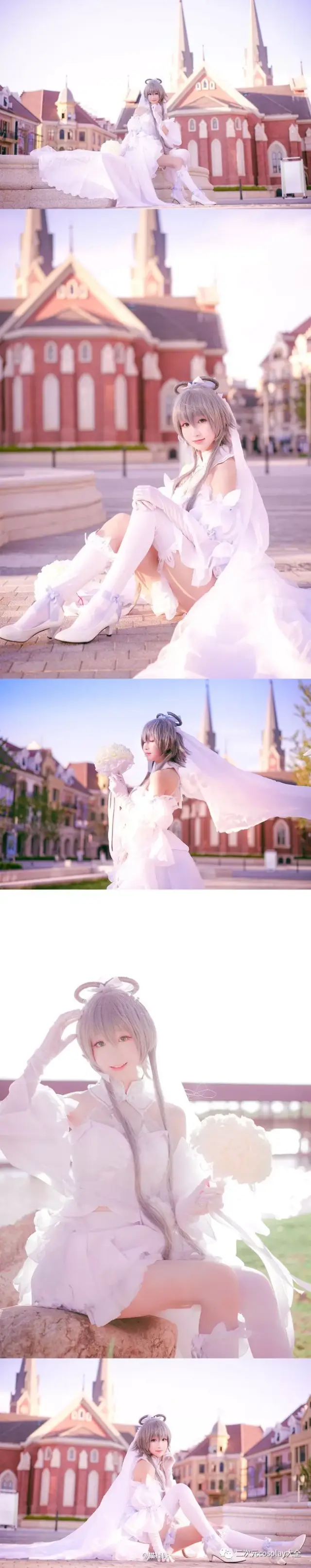发饰碧玉天然呆温柔少女,coser@猫挂件给我们带来了唯美梦幻的花嫁