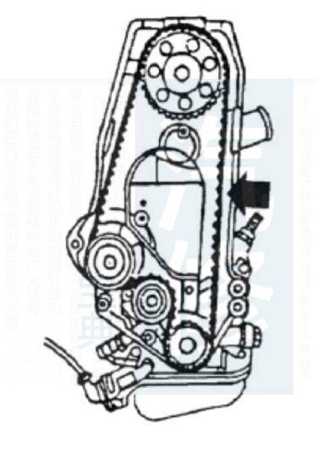 别克雪佛兰发动机正时皮带安装示意图