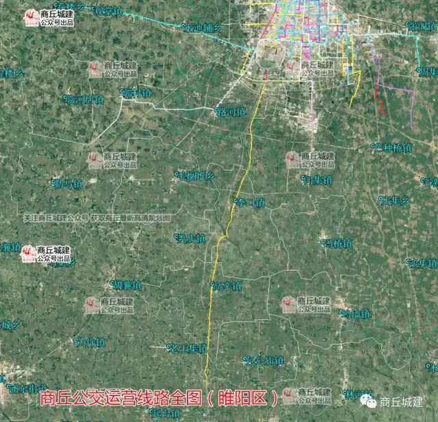 商丘公交运营线路全图(睢阳区)
