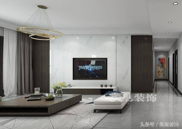 简约风格,轻奢渐渐占据整个市场现代简约电视墙