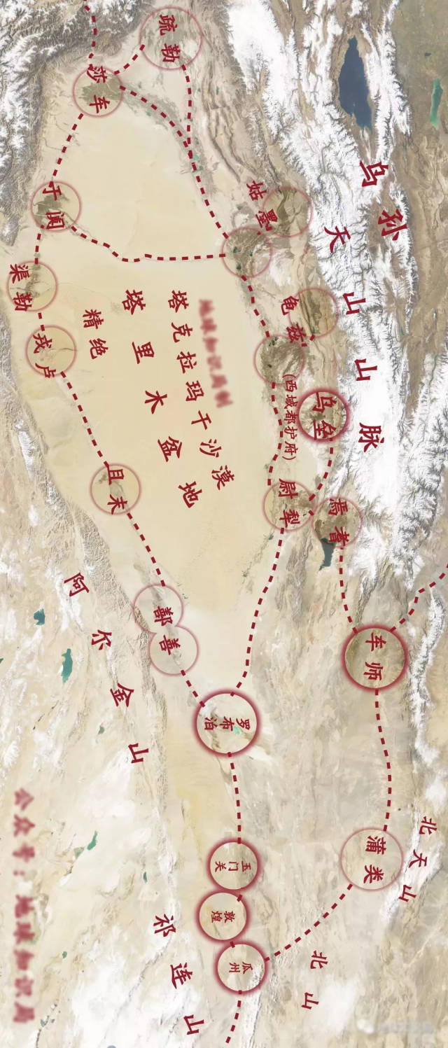 两汉政权的西域都护所统辖的西域三十六国主要分布于南疆和东疆,因此