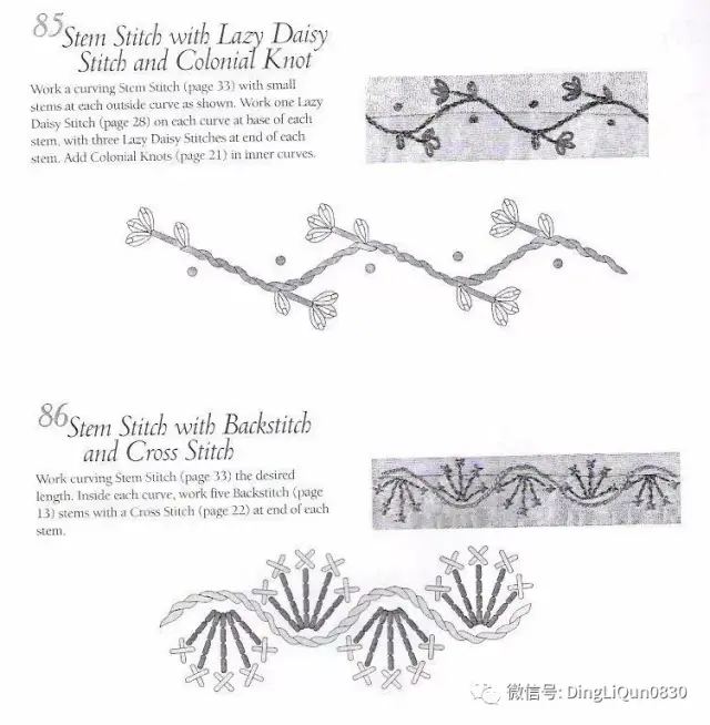 【刺绣教程】百种拼接缝花边刺绣针法(英文版)_手机