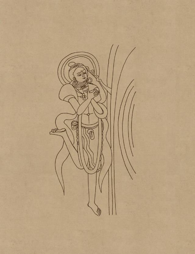 莫高窟 敦煌 壁画 线描人物稿