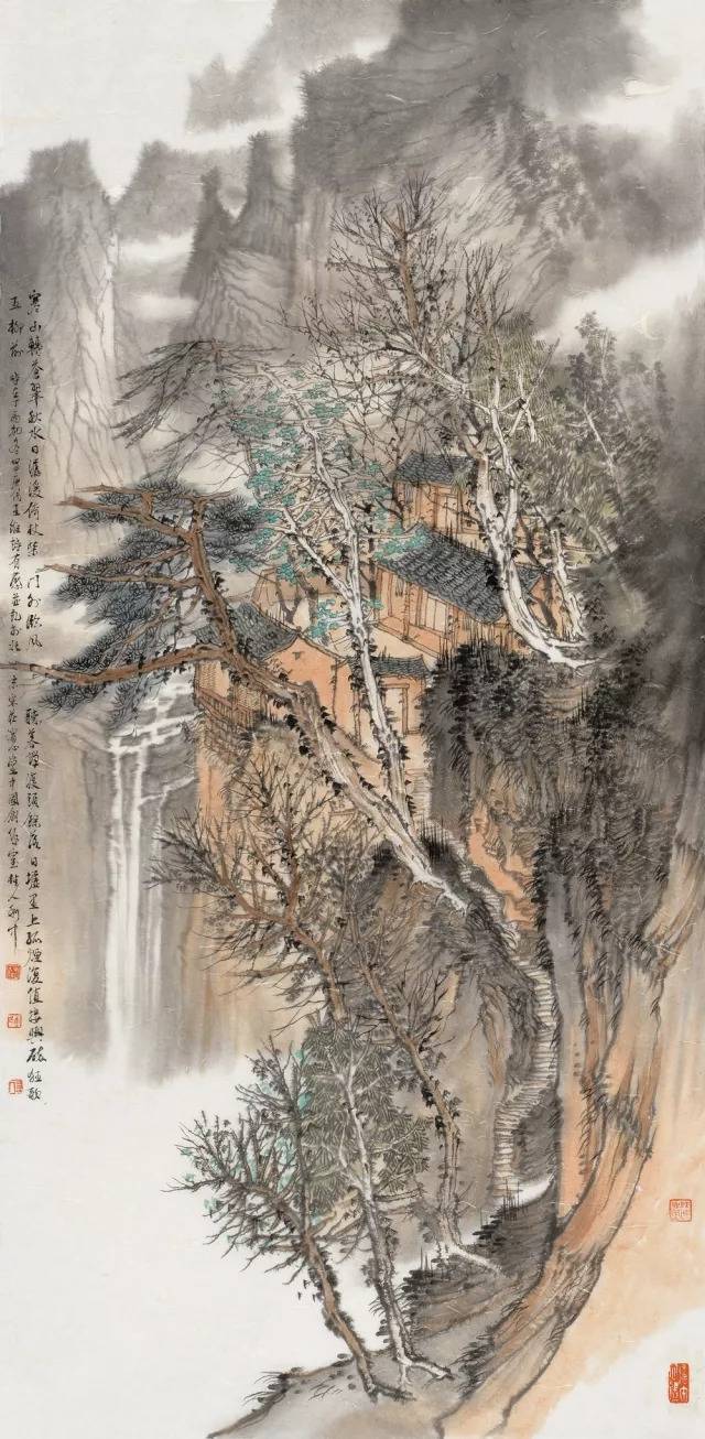 《寒山转苍翠》136cm×68cm