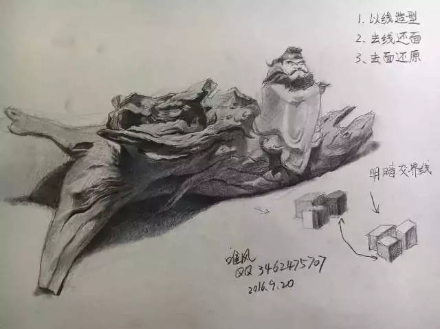 素描静物,不同物体的质感表达