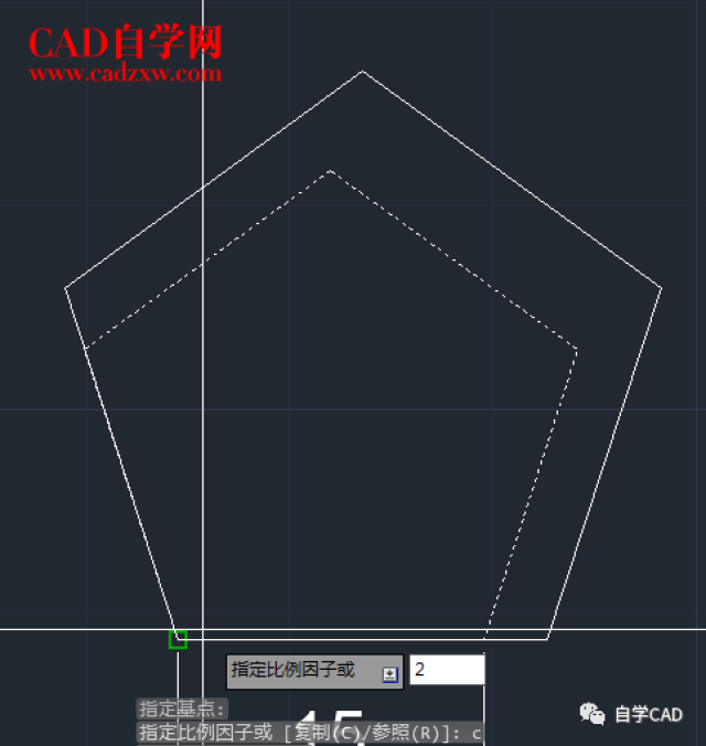 2,比例因子缩放 1,如下图所示,我需要把边长15的五边形通过比例因子