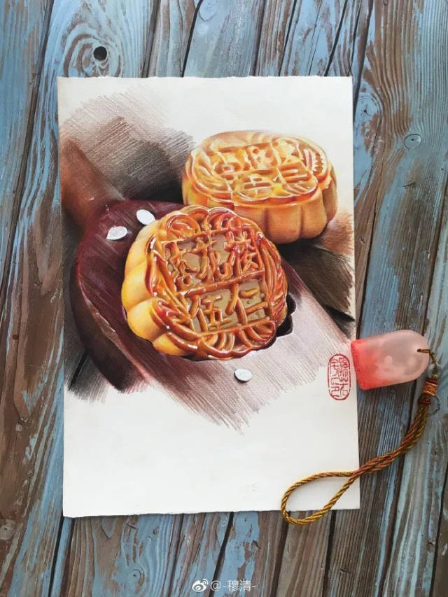 彩铅画个中秋大礼包,你要的月饼,拿走,不谢