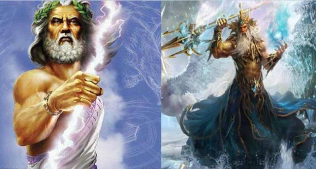 宙斯和波塞冬,皆是古希腊神话中的人物,宙斯是众神之王,波塞冬则是
