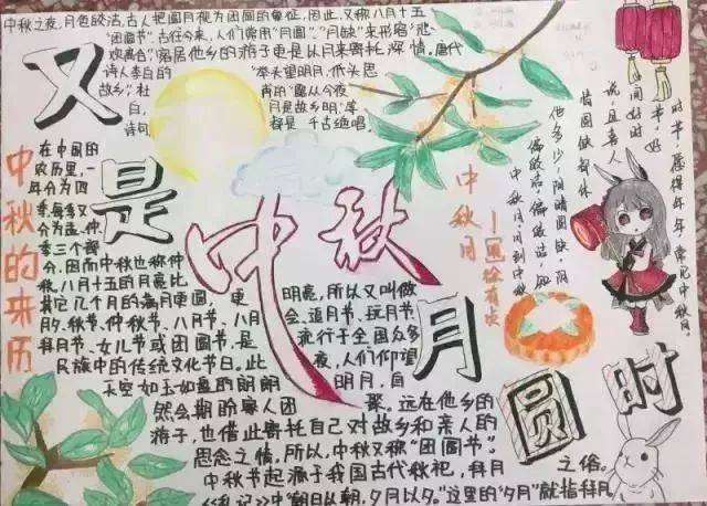 【手抄报】中秋节手抄报图片素材,模板,文字!