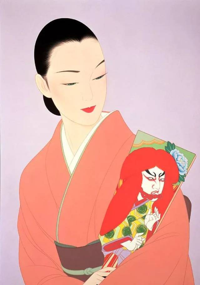 鹤田一郎早期的女性插画中,还可以看出许多传统元素的影子.