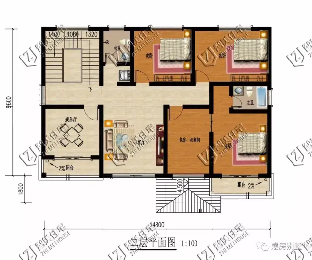 面宽14米多的农村自建房,第一栋适合北方,第三栋哪里都能建