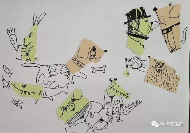 创意儿童撕纸画:撕纸画动物