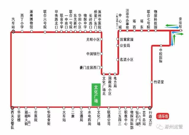 原1路环公交线路图如下