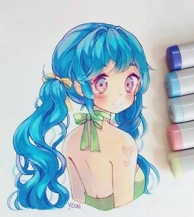 甜美可人的q版小马克笔手绘插画,萌萌哒新手可练手!