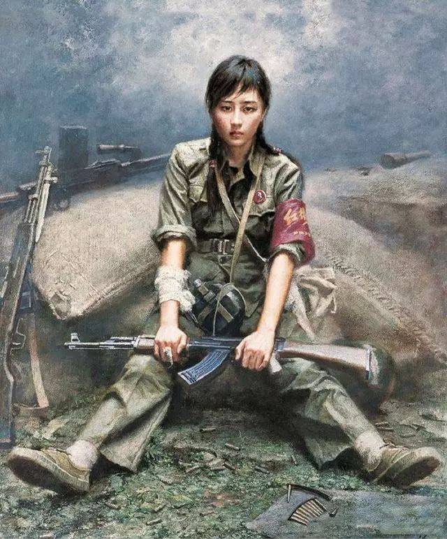 张大中油画欣赏红军女战士风采别样的青春回忆生动而鲜活
