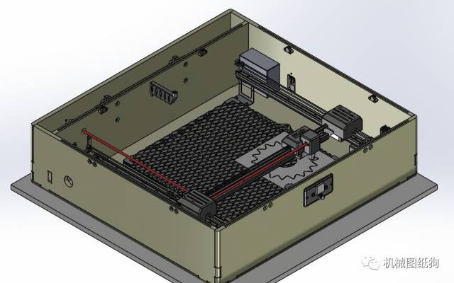 【工程机械】60w激光切割机3d模型图纸 step格式