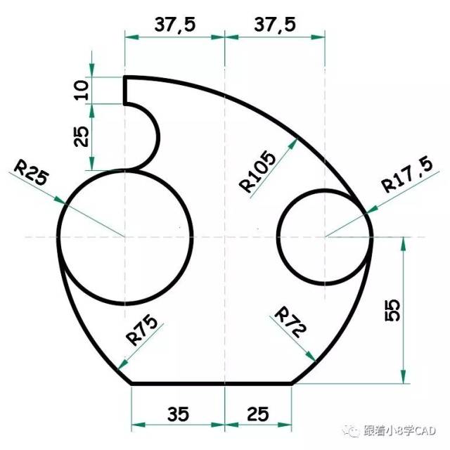 【练习60】—— cad经典练习题库解答(持续更新)