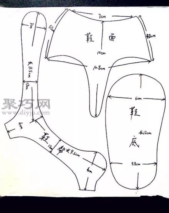 沿边画线 图是左脚的,右脚也是一样的做法 记得把图纸反过来再画就