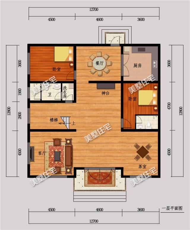 12x12米正方形三层别墅,二楼复式镂空客厅,大气豪宅!