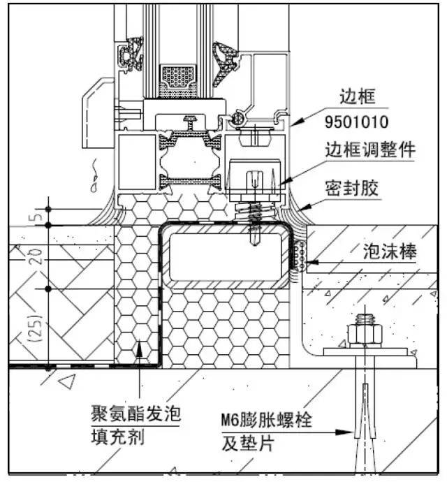 目前采用钢附框的情况较多(节点图参照乐道系统窗要求,如下图所示)