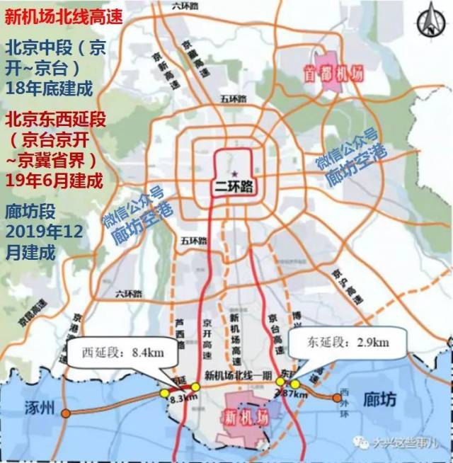 新机场北线高速廊坊段和廊坊艺术大道规划图 新机场北线高速将对固安