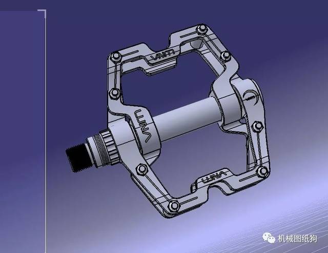 【工程机械】lunacycle自行车踏板3d模型图纸 igs格式