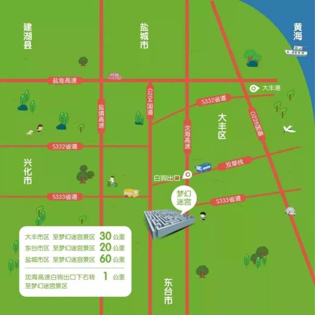 凡在 盐城大丰梦幻迷宫指定打卡点 拍照并参与互动 就有机会赢得各种