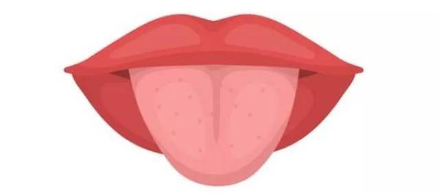 正常舌头:粉红色,有薄薄的白苔